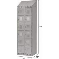 Lockers, 6 -tier, Bank of 2, 24" x 18" x 82", Steel, Grey, Knocked Down Groupe Generik