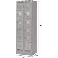 Casiers, 6 niveaux, Bloc de 2, 24" x 18" x 76", Acier, Gris, D&eacute;mont&eacute; Groupe Generik