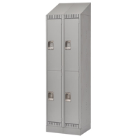 Casiers, 2 niveaux, Bloc de 2, 24" x 18" x 86", Acier, Gris, D&eacute;mont&eacute; Groupe Generik