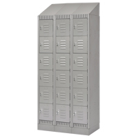 Lockers, 6 -tier, Bank of 3, 36" x 18" x 86", Steel, Grey, Knocked Down Groupe Generik
