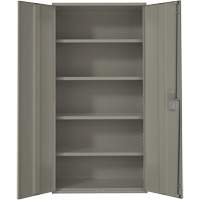 Armoire de rangement Hi-Boy, Acier, 4 Tablettes, 72" h x 36" la x 18" P, Gris Groupe Generik