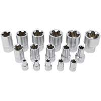 5-Point EPR Torx Socket Set, 16 Pieces, 1/2"/1/4"/3/8" Drive Size Groupe Generik