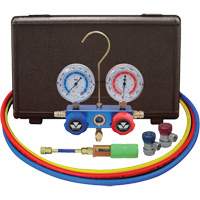 Automotive Manifold Gauge Set with Mini Dye Injector & Manual Couplers Groupe Generik