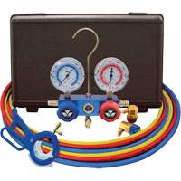 Dual Manifold Gauge Set with 3-in-1 Side Mount Can Tap Valve Groupe Generik