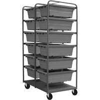Mobile Tub Rack, Double-sided, 12 bins, 26" W x 36" D x 74" H Groupe Generik