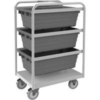 Mobile Tub Rack, Double-sided, 3 bins, 26" W x 18" D x 42" H Groupe Generik