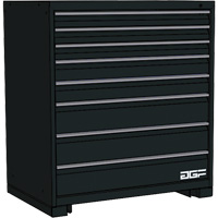 Modular Drawer Cabinet, 8 Drawers, 30" W x 28" D x 40" H, Black Groupe Generik