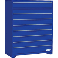Armoire &agrave; tiroirs modulaire, 9 tiroirs, 24" la x 24" p x 60" h, Bleu Groupe Generik