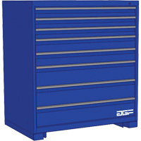 Modular Drawer Cabinet, 8 Drawers, 24" W x 24" D x 40" H, Blue Groupe Generik