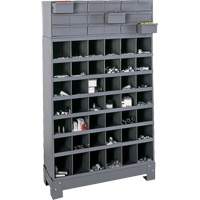 Unit&eacute; de stockage modulaire pour petites pi&egrave;ces, Acier, 18 tiroirs, 33-3/4" x 12-1/4" x 58-5/8", Gris Groupe Generik