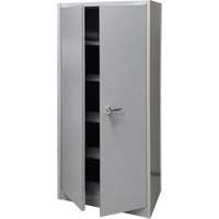 Storage Cabinet, Steel, 4 Shelves, 66" H x 30" W x 15" D, Grey Groupe Generik
