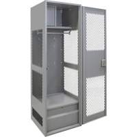 Casier pour &eacute;quipement avec porte, Acier, 24" la x 18" p x 72" h, Gris Groupe Generik