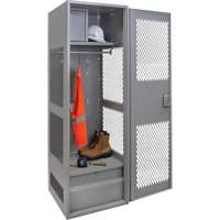 Casier pour &eacute;quipement avec porte, Acier, 24" la x 18" p x 72" h, Gris Groupe Generik