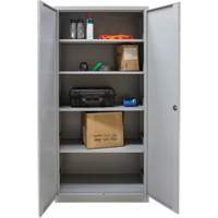 Hi-Boy Storage Cabinet, Steel, 4 Shelves, 72" H x 36" W x 18" D, Grey Groupe Generik