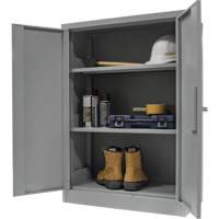 Armoire de rangement &agrave; hauteur de comptoir, Acier, 2 Tablettes, 42" h x 30" la x 15" P, Gris Groupe Generik