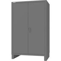 Cabinet with Recessed Pegboard Doors, Steel, 4 Shelves, 78" H x 48" W x 30" D, Grey Groupe Generik