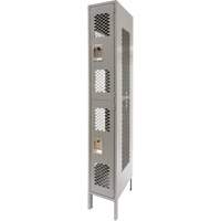 Casiers ventil&eacute;s, 2 niveaux, 12" x 18" x 78", Acier, Gris, D&eacute;mont&eacute;, Perfor&eacute; Groupe Generik