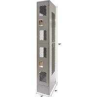Casiers ventil&eacute;s, 2 niveaux, 12" x 18" x 78", Acier, Gris, D&eacute;mont&eacute;, Perfor&eacute; Groupe Generik