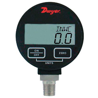Pressure Gauge, 2-31/50" , 200 psi, Bottom Mount, Digital Groupe Generik