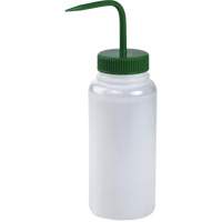Wide-Mouth Polyethylene Wash Bottle with Green Polypropylene Cap Groupe Generik