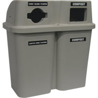 Contenants de recyclage Bullseye, Bord de rue, Plastique, 2 x 22 gal. US Groupe Generik