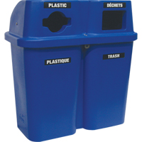 Contenants de recyclage Bullseye, Bord de rue, Plastique, 2 x 22 gal. US Groupe Generik