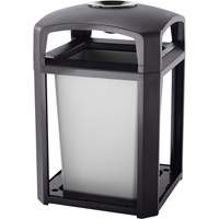 Cendrier et corbeille pour d&eacute;chets de s&eacute;rie Landmark, Plastique, Capacit&eacute; 35 gal. US, Hauteur 40" Groupe Generik