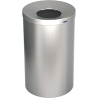 R&eacute;cipient &agrave; d&eacute;chets pour halls, Acier inoxydable, 33 gal. US Groupe Generik