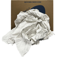 Recycled Wiping Rags, Cotton, White, 20 lbs. Groupe Generik