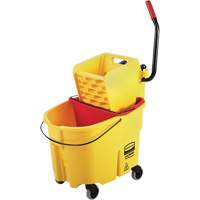 Ensemble de seau pour vadrouille et essoreuse WaveBrake, Pression lat&eacute;rale, 8,75 gal. US (35 pintes), Jaune Groupe Generik