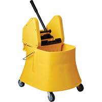 Ensemble de seau pour vadrouille et essoreuse Champ, Pression vers le bas, 7,5 gal. US (30 pintes), Jaune Groupe Generik