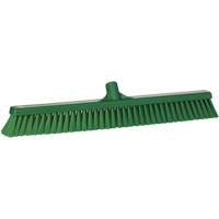 Small Particle Push Broom Head, Fine Bristles, 24", Polyester, Green Groupe Generik