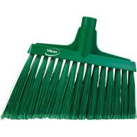 Angled Broom Head, Split Bristles, 11-1/2", Polyester, Green Groupe Generik