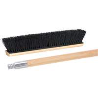 Push Broom with Metal-Threaded Handle, 24", Medium, Tampico Bristles Groupe Generik