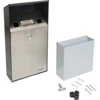 Cendrier, Montage mural, Acier inoxydable, Capacit&eacute; 1 Litre, Hauteur 11-4/5" Groupe Generik