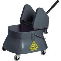 Seau pour vadrouille et essoreuse Champ, Pression vers le bas, 6,5 gal. US (26 pintes)/7,5 gal. US (30 pintes), Gris Groupe Generik