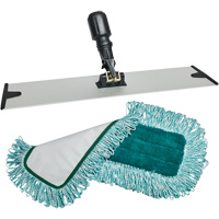 Tampon pour vadrouille &agrave; &eacute;pousseter et support, Style Boucles et crochets, Polyester, 18" lo x 5-3/4" la Groupe Generik