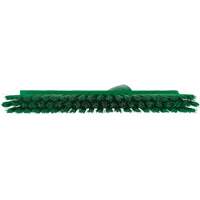 Dustpan Broom with Angled Thread, Medium Bristles, 10", Polyester, Green Groupe Generik