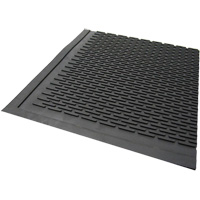 Tapis dext&eacute;rieur, Caoutchouc, Grattoir Type, Motif Plein, 3' x 5', Noir Groupe Generik