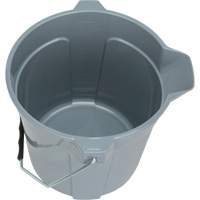 Seau rond avec bec verseur, Capacit&eacute; de 2,64 gal. US (10,57 pintes), Gris Groupe Generik