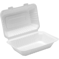 Contenants &agrave; charni&egrave;re pour nourriture compostable, Bagasse, Rectangulaire Groupe Generik