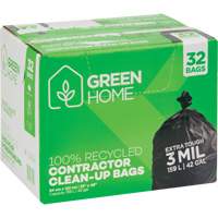 Sacs &agrave; ordures Green Home, Fort, 33" la x 48" lo, 3 mils, Noir, Capacit&eacute; 159 L (42 gal.) Groupe Generik