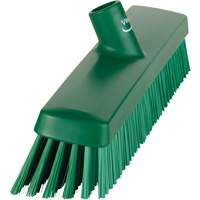 Push Broom Head, Fine/Stiff Bristles, 16-1/2", Polyester/Polypropylene, Green Groupe Generik