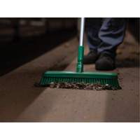 Push Broom Head, Fine/Stiff Bristles, 16-1/2", Polyester/Polypropylene, Green Groupe Generik