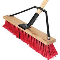 Push Broom with Braced Handle, 18", Medium, PVC Bristles Groupe Generik