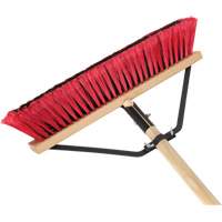 Push Broom with Braced Handle, 18", Medium, PVC Bristles Groupe Generik