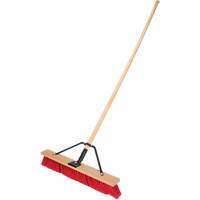 Push Broom with Braced Handle, 24", Medium, PVC Bristles Groupe Generik