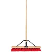 Push Broom with Braced Handle, 24", Medium, PVC Bristles Groupe Generik