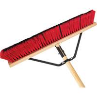 Push Broom with Braced Handle, 24", Medium, PVC Bristles Groupe Generik