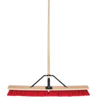 Push Broom with Braced Handle, 36", Medium, PVC Bristles Groupe Generik